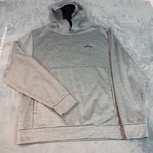 Spalding Mens Gray Textured Fleece Lined Activewear Hoodie Size Large